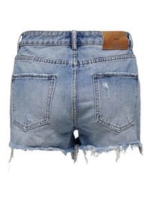 ONLY High waist denim shorts -Medium Blue Denim - 15319102