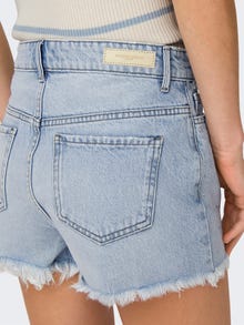 ONLY Regular Fit High waist Destroyed hems Shorts -Light Blue Denim - 15319104