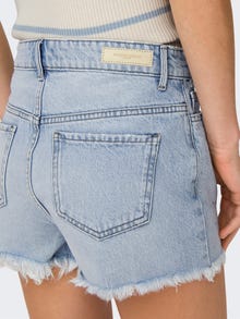 ONLY Regular fit High waist Versleten zoom Shorts -Light Blue Denim - 15319104