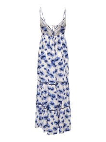 ONLY Normal geschnitten Kleiner Stehkragen mit Knopfleiste Langes Kleid -Bright White - 15319110