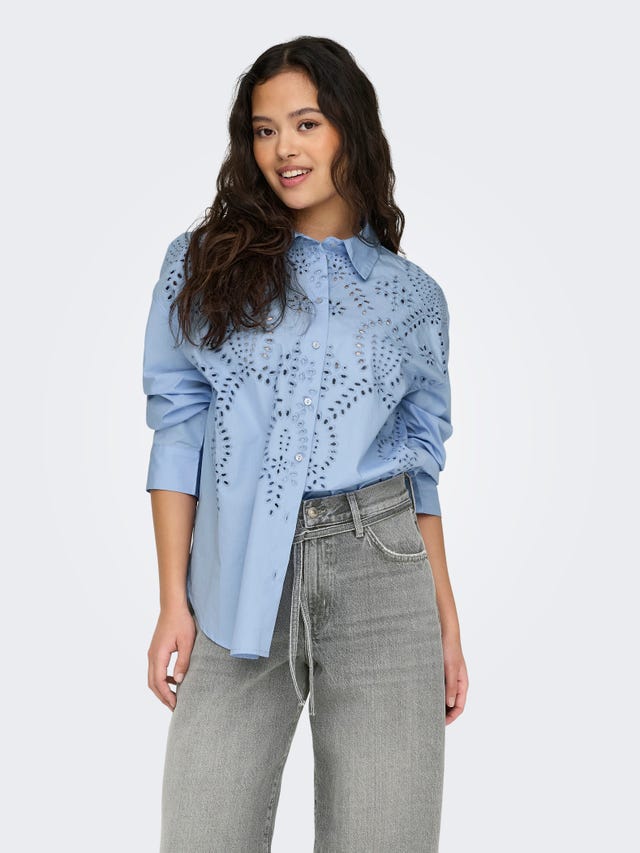 ONLY Shirt with broderie anglaise - 15319136