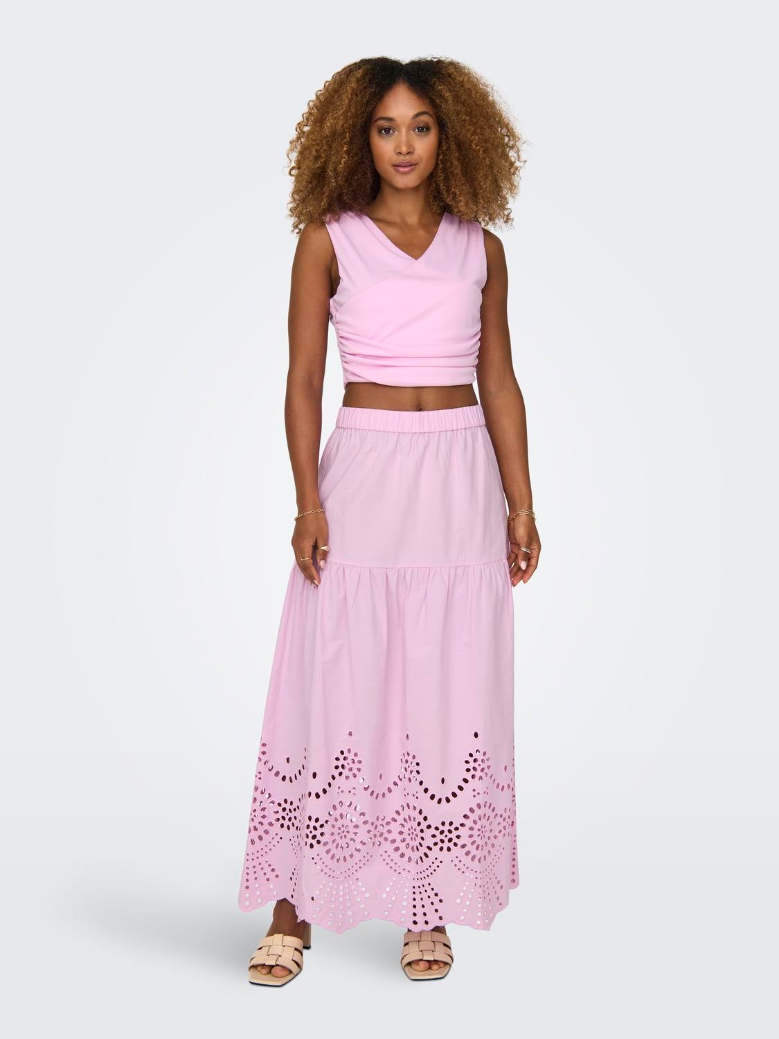 Maxi skirt with embrodery anglaise