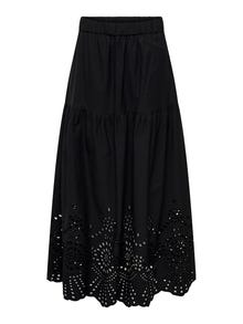 ONLY Maxi skirt with embrodery anglaise -Black - 15319141