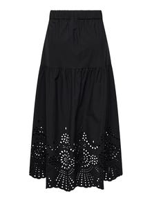 ONLY Maxi skirt with embrodery anglaise -Black - 15319141
