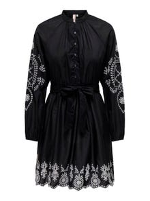 ONLY Regular Fit China Collar Short dress -Black - 15319190