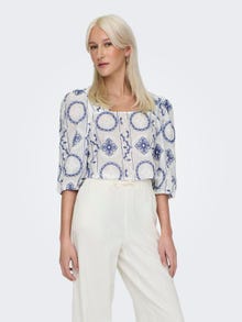 ONLY Regular Fit Square neck Top -Bright White - 15319195