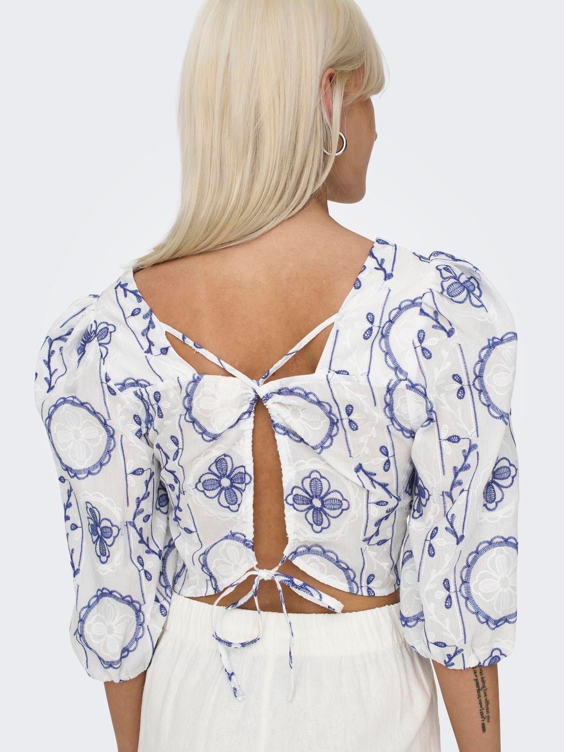 ONLY Cropped top with square neck -Bright White - 15319195