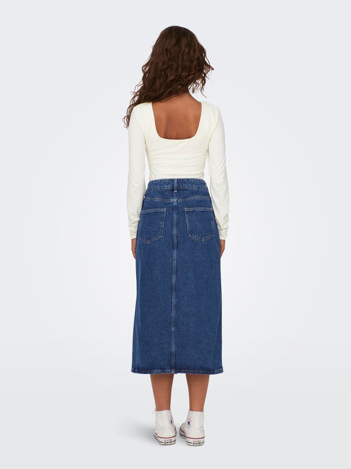 ONLY Midi skirt -Medium Blue Denim - 15319268