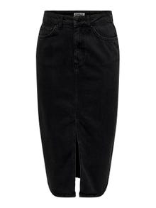 ONLY Midi-rok -Washed Black - 15319268