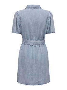 ONLY Regular fit Overhemd kraag Box mouwen Korte jurk -Light Blue Denim - 15319299