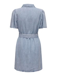 ONLY Regular Fit Shirt collar Box sleeves Short dress -Light Blue Denim - 15319299