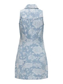 ONLY Mini denim dress with pattern -Light Blue Denim - 15319327