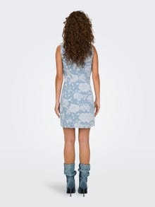 ONLY Slim Fit Hemdkragen Kurzes Kleid -Light Blue Denim - 15319327