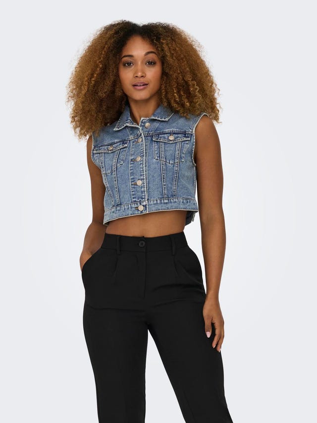 ONLY Cropped denim waistcoat - 15319335