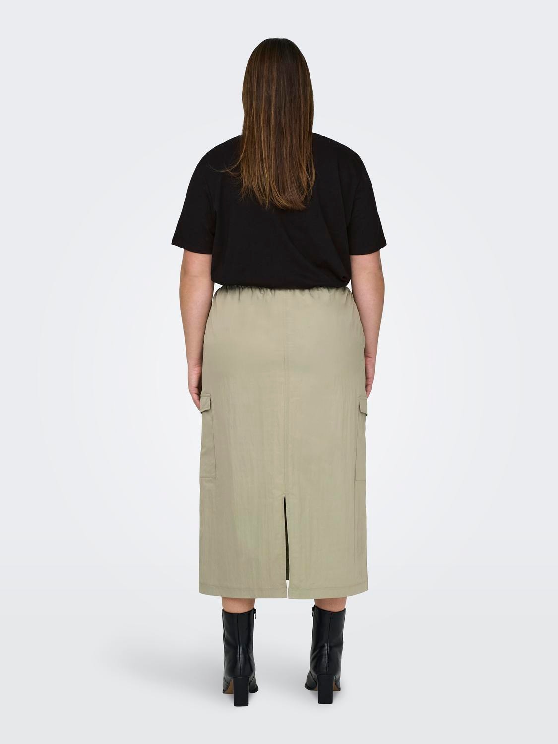 ONLY High waist Curve Long skirt -Silver Sage - 15319338