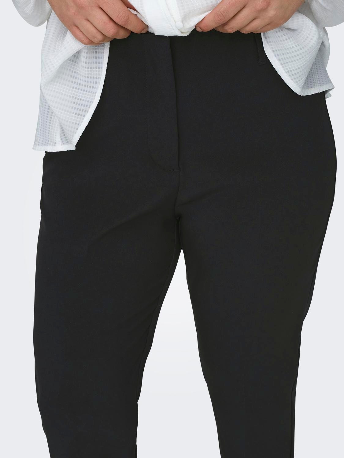 ONLY Regular Fit High waist Curve Trousers -Black - 15319349