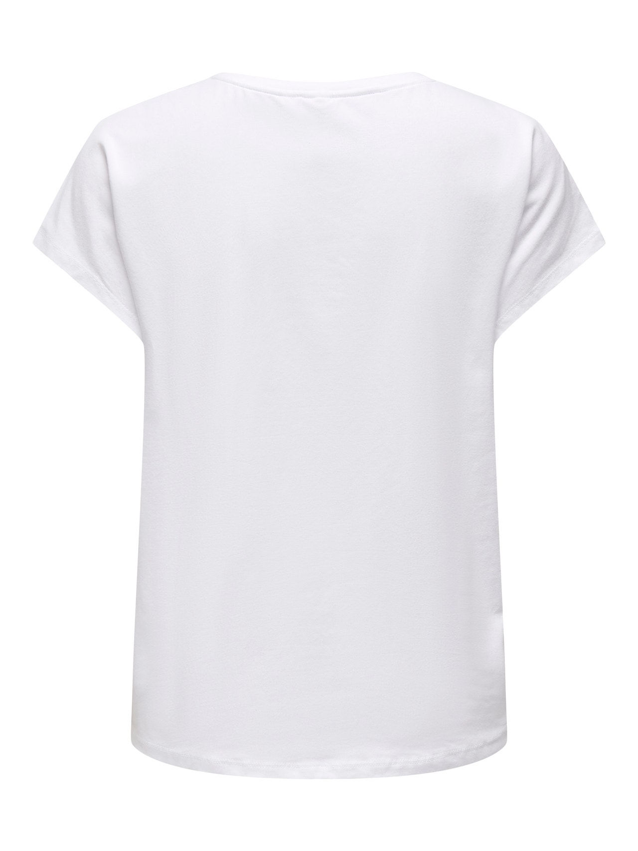 ONLY Locker geschnitten Rundhals Fledermaus-Ärmel T-Shirt -White - 15319353