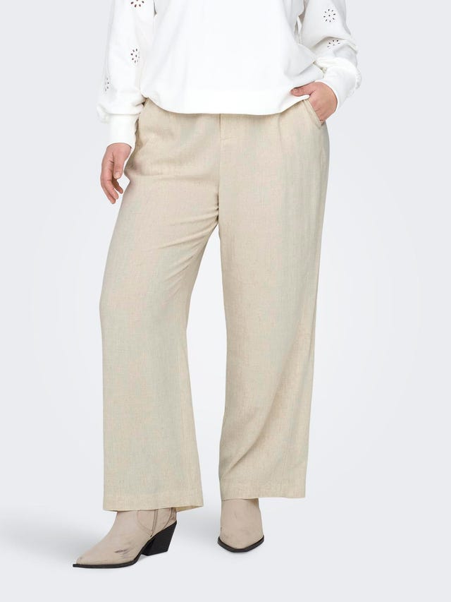ONLY Pantalons Straight Fit Taille moyenne Curve - 15319370
