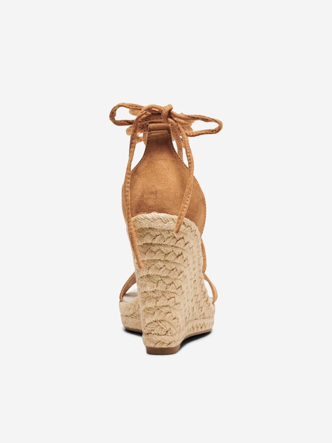 ONLY Open toe Adjustable strap Heels -Cognac - 15319411