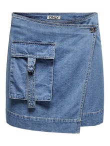 ONLY Mittlere Taille Kurzer Rock -Medium Blue Denim - 15319423