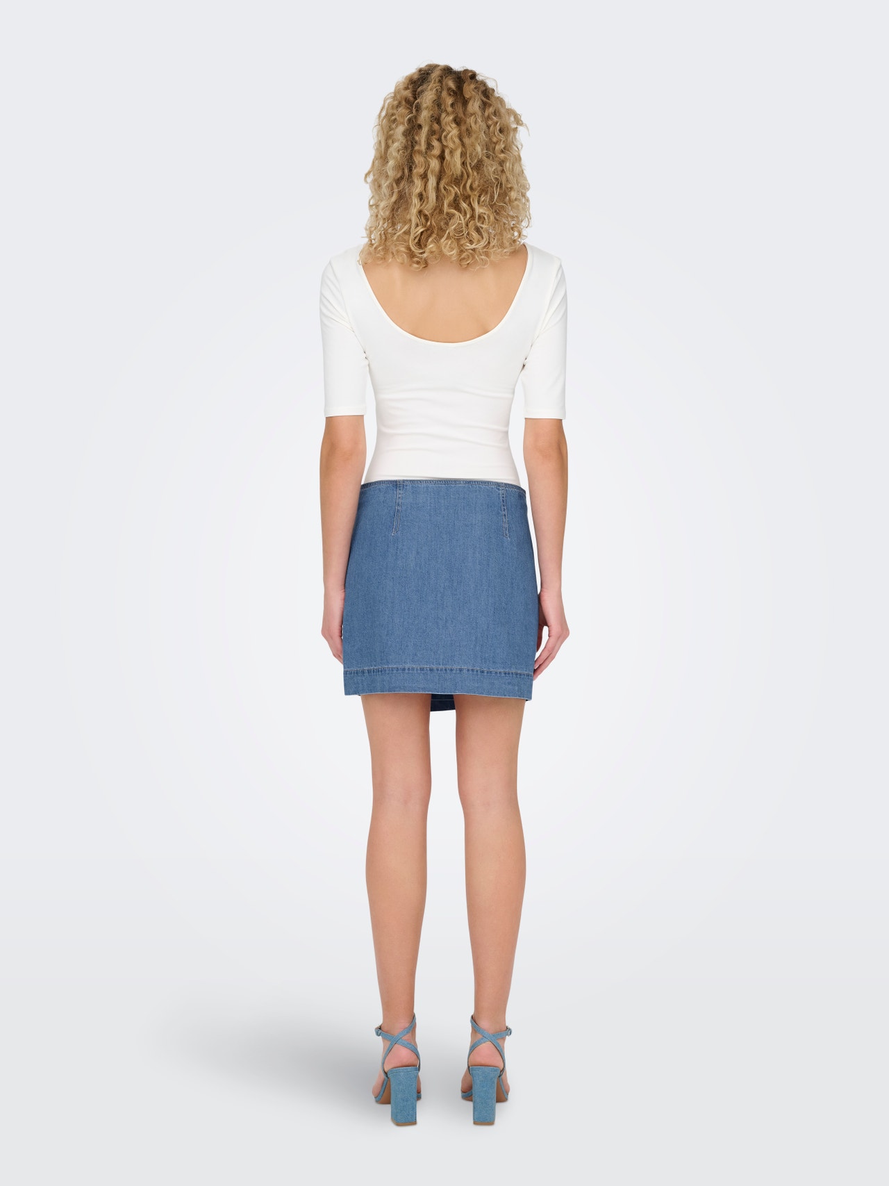 ONLY Mid waist Short skirt -Medium Blue Denim - 15319423