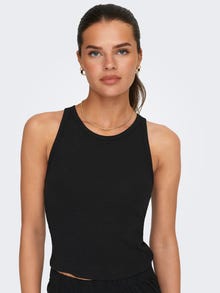 ONLY Cropped Fit One Shoulder Tank-Top -Black - 15319477
