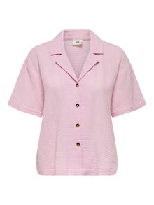 ONLY Locker geschnitten Resort Kragen Tief angesetzte Schulter Hemd -Parfait Pink - 15319565