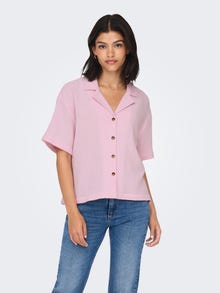 ONLY Locker geschnitten Resort Kragen Tief angesetzte Schulter Hemd -Parfait Pink - 15319565
