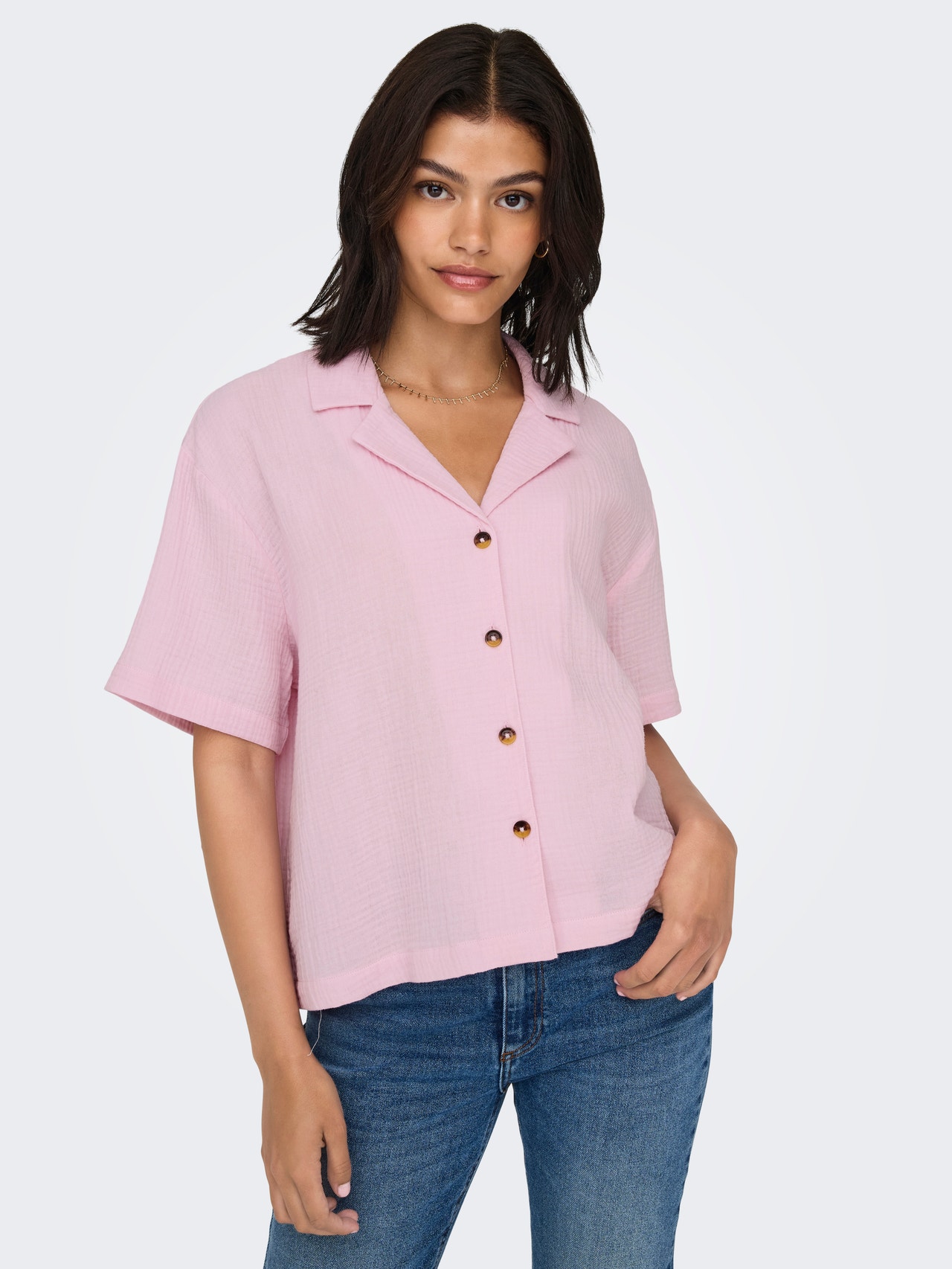 ONLY Loose fitted resort shirt -Parfait Pink - 15319565