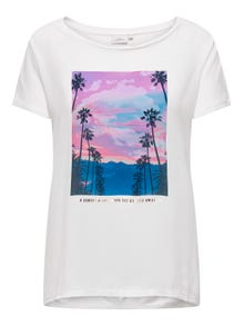 ONLY Curvy printet t-shirt -Cloud Dancer - 15319623