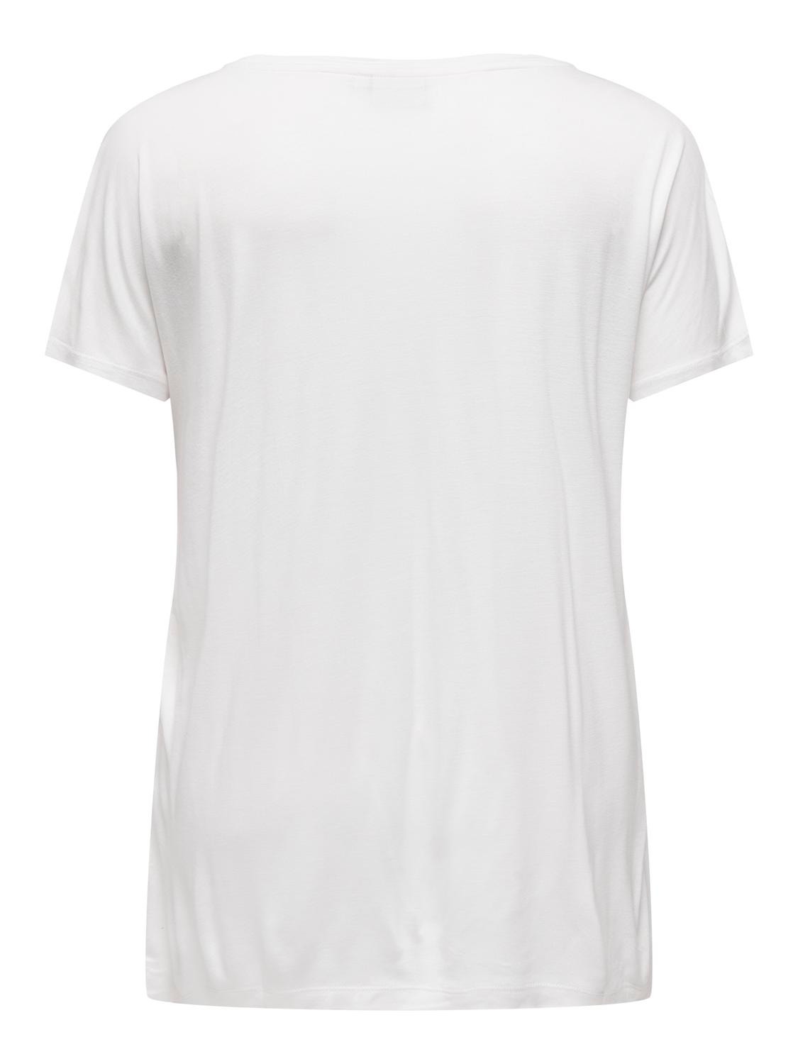 ONLY T-shirts Regular Fit Col rond -Cloud Dancer - 15319623