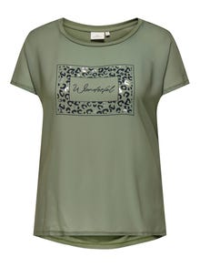 ONLY Curvy printed t-shirt -Deep Lichen Green - 15319623