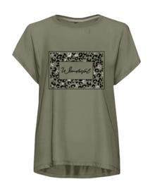 ONLY Curvy printed t-shirt -Deep Lichen Green - 15319623