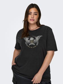ONLY T-shirts Boxy Fit Col rond -Black - 15319626