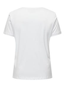 ONLY Curvy o-neck t-shirt -Bright White - 15319628