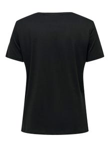 ONLY Curvy o-neck t-shirt -Black - 15319628