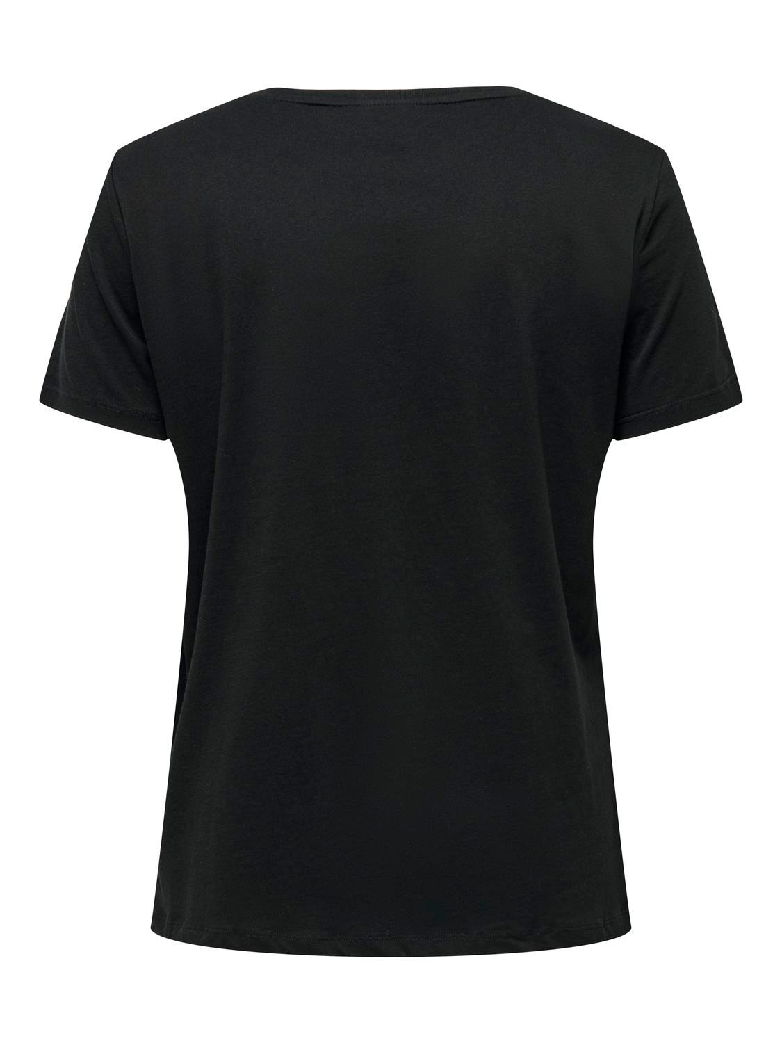 ONLY Normal geschnitten Rundhals Curve T-Shirt -Black - 15319628