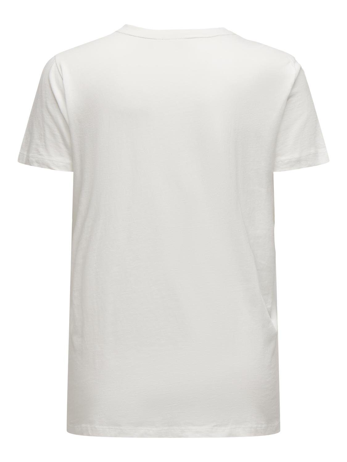 ONLY Regular Fit Round Neck T-Shirt -Cloud Dancer - 15319631
