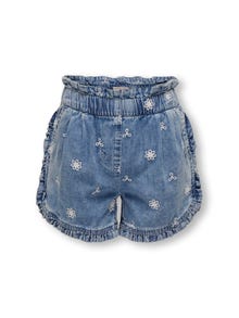 ONLY Broderede denim shorts -Medium Blue Denim - 15319643