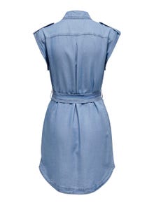 ONLY Mini denim dress with belt -Light Blue Denim - 15319661