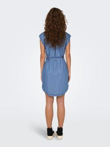 ONLY Mini denim dress with belt -Light Blue Denim - 15319661