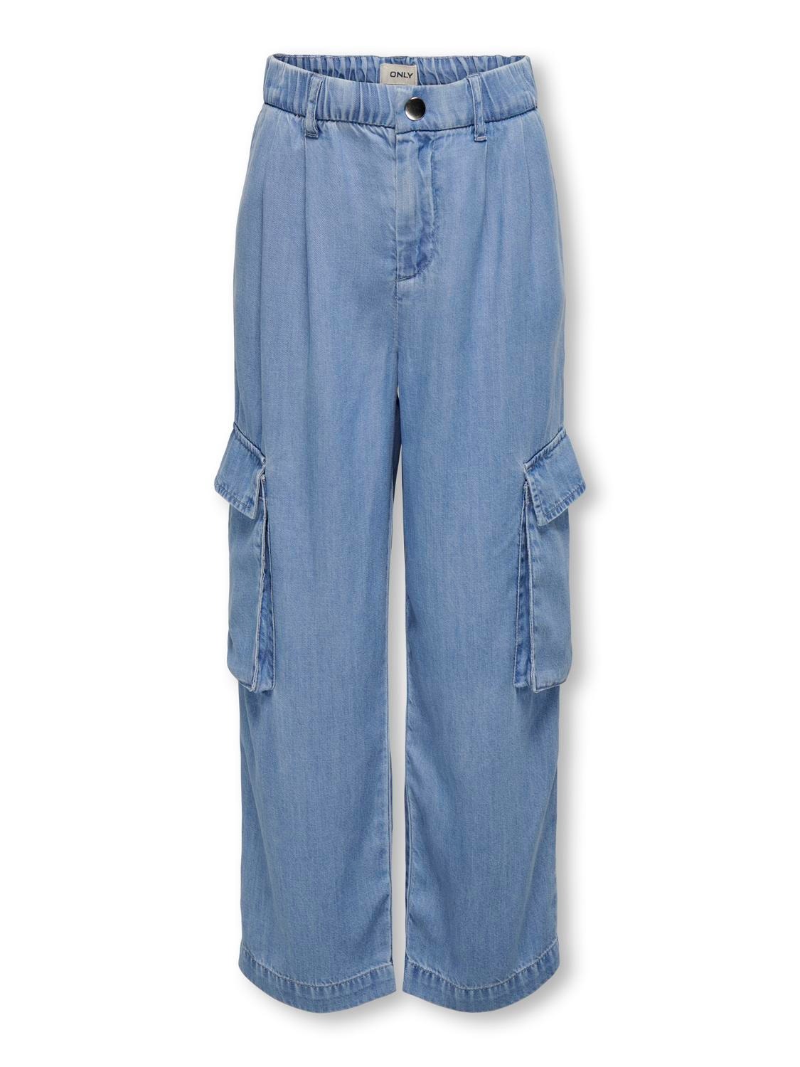 ONLY Jeans Wide Leg Fit -Medium Blue Denim - 15319704