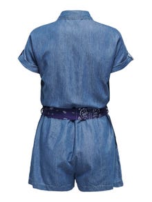 ONLY Playsuit with tie belt -Medium Blue Denim - 15319709