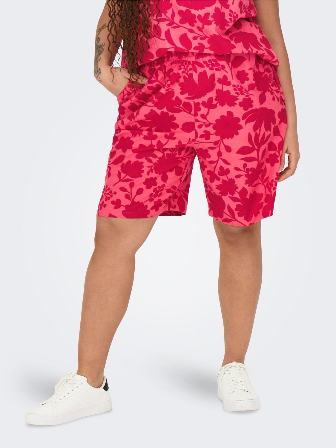 ONLY Regular fit High waist Shorts pak -Coral Paradise - 15319767