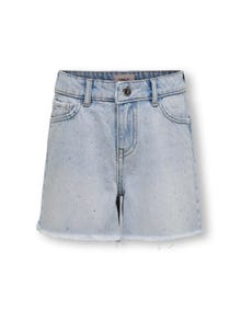 ONLY Shorts Corte regular Bajos deshilachados -Light Blue Denim - 15319781