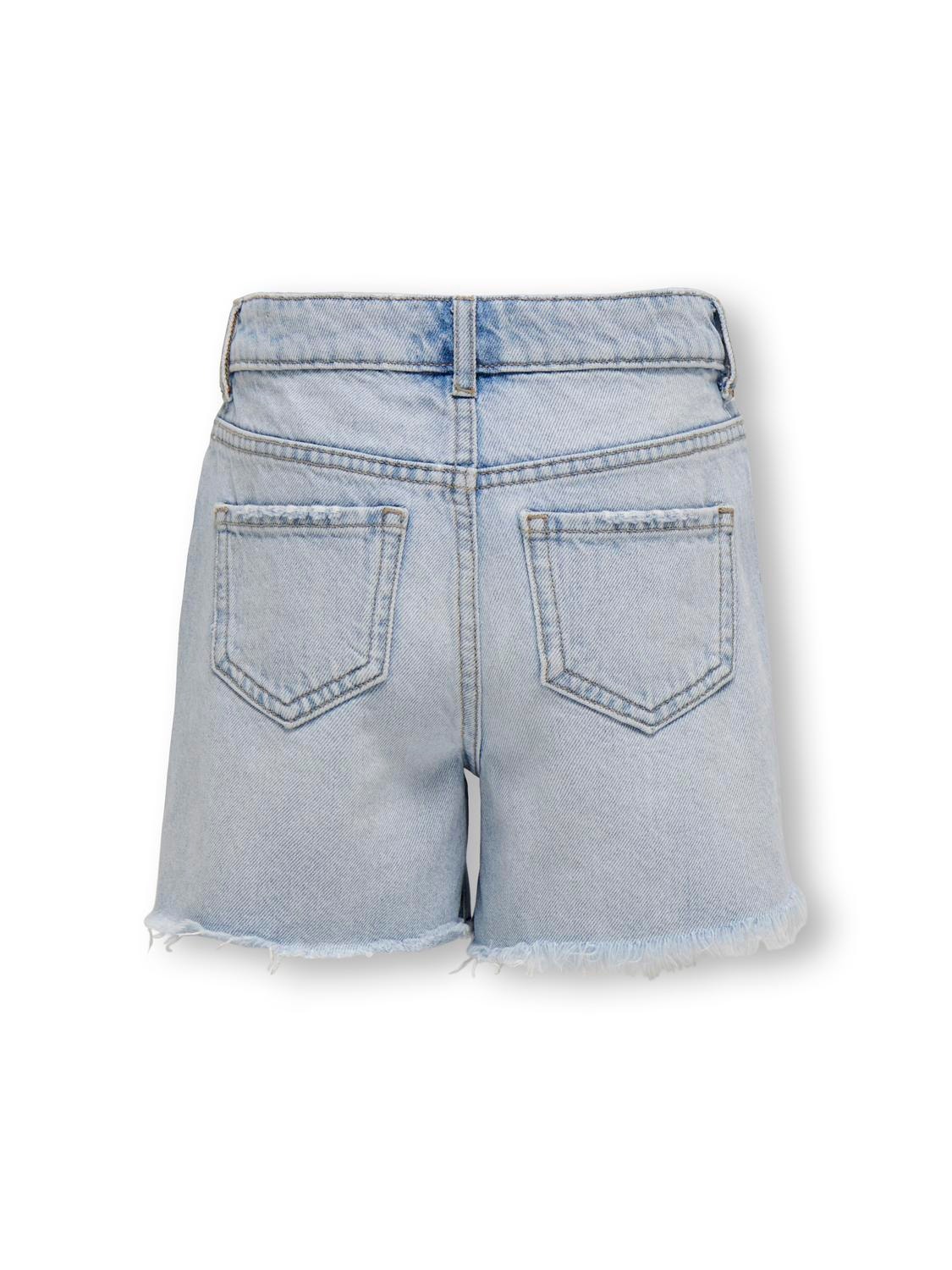 ONLY Normal geschnitten Offener Saum Shorts -Light Blue Denim - 15319781