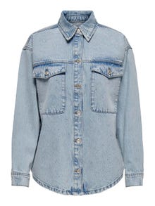 ONLY Gespreide kraag Manchetten met knoop Verlaagde schoudernaden Jas -Light Blue Denim - 15319803