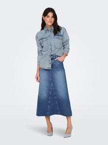 ONLY Gespreide kraag Manchetten met knoop Verlaagde schoudernaden Jas -Light Blue Denim - 15319803