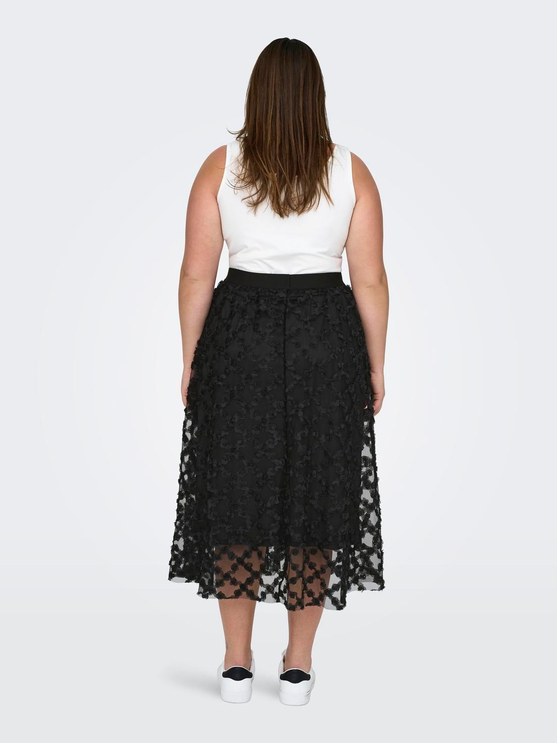 ONLY Curvy midi skirt -Black - 15319827