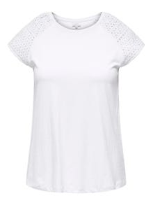 ONLY Regular Fit Round Neck Curve Top -White - 15319844
